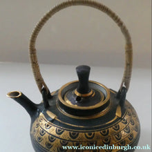 Load image into Gallery viewer, Cornish Studio Pottery. Miniature Gold Lustre PORCELAIN Tea Pot by Mary Rich (1940 - 2022)
