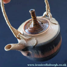 Load image into Gallery viewer, Cornish Studio Pottery. Miniature Gold Lustre PORCELAIN Tea Pot by Mary Rich (1940 - 2022)
