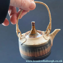 Load image into Gallery viewer, Cornish Studio Pottery. Miniature Gold Lustre PORCELAIN Tea Pot by Mary Rich (1940 - 2022)
