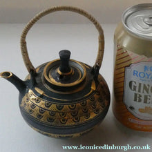 Load image into Gallery viewer, Cornish Studio Pottery. Miniature Gold Lustre PORCELAIN Tea Pot by Mary Rich (1940 - 2022)
