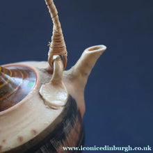 Load image into Gallery viewer, Cornish Studio Pottery. Miniature Gold Lustre PORCELAIN Tea Pot by Mary Rich (1940 - 2022)

