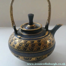 Load image into Gallery viewer, Cornish Studio Pottery. Miniature Gold Lustre PORCELAIN Tea Pot by Mary Rich (1940 - 2022)
