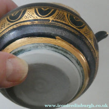 Load image into Gallery viewer, Cornish Studio Pottery. Miniature Gold Lustre PORCELAIN Tea Pot by Mary Rich (1940 - 2022)
