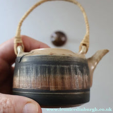 Load image into Gallery viewer, Cornish Studio Pottery. Miniature Gold Lustre PORCELAIN Tea Pot by Mary Rich (1940 - 2022)
