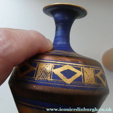 Load image into Gallery viewer, Cornish Studio Pottery. Miniature Gold Lustre PORCELAIN Vase by Mary Rich (1940 - 2022)
