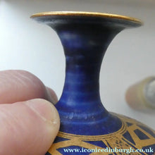 Load image into Gallery viewer, Cornish Studio Pottery. Miniature Gold Lustre PORCELAIN Vase by Mary Rich (1940 - 2022)
