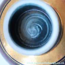 Load image into Gallery viewer, Cornish Studio Pottery. Small Black and Gold Lustre PORCELAIN Footed Bowl by Mary Rich (1940 - 2022)
