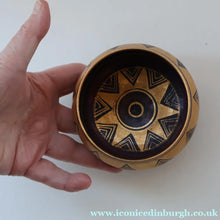 Load image into Gallery viewer, Cornish Studio Pottery. Small Black and Gold Lustre PORCELAIN Footed Bowl by Mary Rich (1940 - 2022) - British Ceramics
