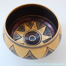 Load image into Gallery viewer, Cornish Studio Pottery. Small Black and Gold Lustre PORCELAIN Footed Bowl by Mary Rich (1940 - 2022)
