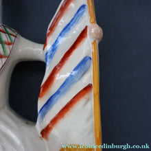 Load image into Gallery viewer, CRIMEAN WAR Interest. 1850s Antique Staffordshire Figurine of a Scottish Soldier with Raised Flag. SCOTLAND'S PRIDE
