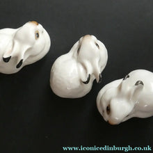 Load image into Gallery viewer, Vintage Lomonosov Soviet USSR Miniature Porcelain Group of White Rabbits
