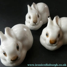 Load image into Gallery viewer, Vintage Lomonosov Soviet USSR Miniature Porcelain Group of White Rabbits
