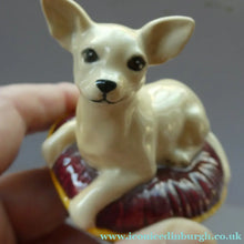 Load image into Gallery viewer, Vintage BESWICK Figurine of a Little Chihuahua Dog Lying on a Cushion
