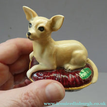 Load image into Gallery viewer, Vintage BESWICK Figurine of a Little Chihuahua Dog Lying on a Cushion
