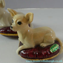 Load image into Gallery viewer, Vintage BESWICK Figurine of a Little Chihuahua Dog Lying on a Cushion

