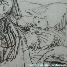 Load image into Gallery viewer, Cute Original Etching by EILEEN ALICE SOPER (1905 - 1990). Bedtime. Published 1922. Signed in Pencil
