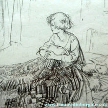 Load image into Gallery viewer, Cute Original Etching by EILEEN ALICE SOPER (1905 - 1990). Bedtime. Published 1922. Signed in Pencil
