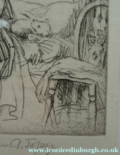 Load image into Gallery viewer, Cute Original Etching by EILEEN ALICE SOPER (1905 - 1990). Bedtime. Published 1922. Signed in Pencil
