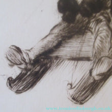 Load image into Gallery viewer, 1920s Original Eileen Soper Etching Tobogganing Pencil Signed
