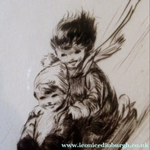 Load image into Gallery viewer, 1920s Original Eileen Soper Etching Tobogganing Pencil Signed

