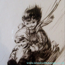 Load image into Gallery viewer, 1920s Original Eileen Soper Etching Tobogganing Pencil Signed
