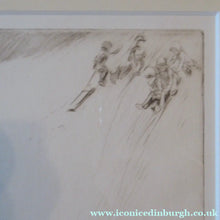 Load image into Gallery viewer, 1920s Original Eileen Soper Etching Tobogganing Pencil Signed
