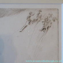 Load image into Gallery viewer, 1920s Original Eileen Soper Etching Tobogganing Pencil Signed
