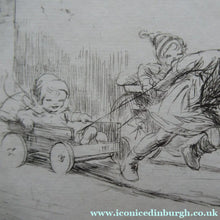 Load image into Gallery viewer, Eileen Soper Drypoint Etching Go Cart Rate 1920s Pencil Signed
