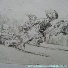 Load image into Gallery viewer, Eileen Soper Drypoint Etching Go Cart Rate 1920s Pencil Signed

