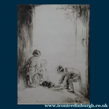 Load image into Gallery viewer, Cute Original Etching by EILEEN ALICE SOPER (1905 - 1990). The Stray. Signed in Pencil
