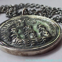 Load image into Gallery viewer, SCANDINAVIAN Medallion Pendant / Necklace with Chunky Silver Chain. Designed by Jens Tage Hansen Denmark - Scandinavian
