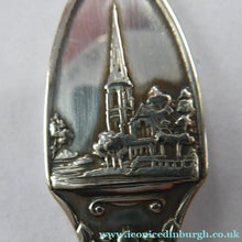 Load image into Gallery viewer, DANISH SILVER PLATE. Set of Six Vintage Souvenir Spoons. Copenhagen Finial designs by Axel Prip with Lighthouse Mark

