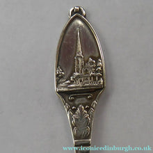 Load image into Gallery viewer, DANISH SILVER PLATE. Set of Six Vintage Souvenir Spoons. Copenhagen Finial designs by Axel Prip with Lighthouse Mark
