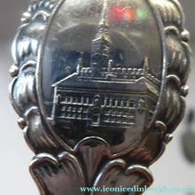 Load image into Gallery viewer, DANISH SILVER PLATE. Vintage Souvenir Caddy Spoon. Copenhagen Finial designs by Axel Prip
