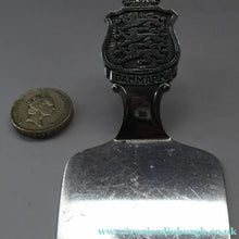 Load image into Gallery viewer, DANISH SILVER PLATE. Vintage Souvenir Cake Slice or Server. Danish Coat of Arms Design by Axel Prip
