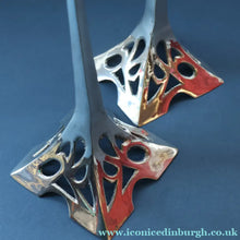 Load image into Gallery viewer, Decorative Silver Plate Pair of Vintage ART NOUVEAU WMF Style of Candlesticks
