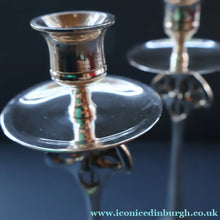 Load image into Gallery viewer, Decorative Silver Plate Pair of Vintage ART NOUVEAU WMF Style of Candlesticks
