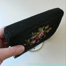 Load image into Gallery viewer, 1940s PETIT POINT &amp; GLASS BEAD Handbag or Evening Bag
