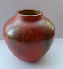 Load image into Gallery viewer, 1960s West German Ruscha Vase with Scarlet Red Thick Volcano Glaze. Model No. 8371
