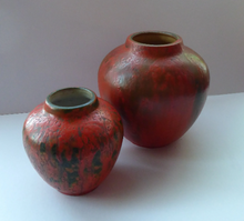 Load image into Gallery viewer, 1960s West German Ruscha Vase with Scarlet Red Thick Volcano Glaze. Model No. 8371
