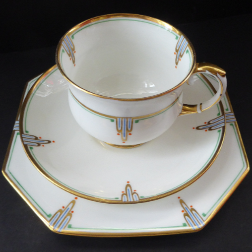 Pair of 1920s PARAGON Bone China ART NOUVEAU Pattern Trio
