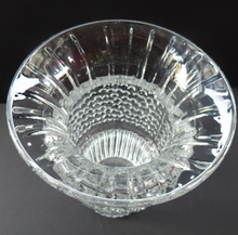 Load image into Gallery viewer, Vintage Clear Glass Vase with Trumpet Shaped Rim and Dimpled Neck; Probably Czech Sklo
