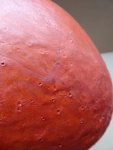 Load image into Gallery viewer, 1960s West German Ruscha Vase with Scarlet Red Thick Volcano Glaze 
