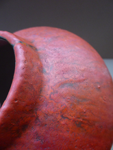 Load image into Gallery viewer, 1960s West German Ruscha Vase with Scarlet Red Thick Volcano Glaze 
