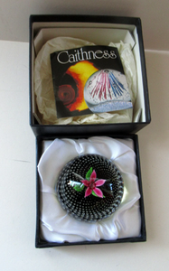 1970s Scottish Caithness Glass Paperweight Flower in the Rain