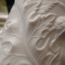 Load image into Gallery viewer, 1880S Antique Davidsons White Milk Glass Mug - Thistle Pattern
