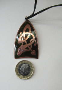 1970s Copper and Enamel Pendant by John Leman, Scotland