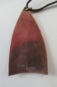 1970s Copper and Enamel Pendant by John Leman, Scotland