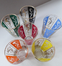 Load image into Gallery viewer, Fabulous Set of 1950s Harlequin Drinking Glasses. Six in Total in the Set
