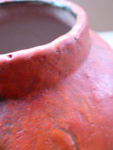 Load image into Gallery viewer, 1960s West German Ruscha Vase with Scarlet Red Thick Volcano Glaze 
